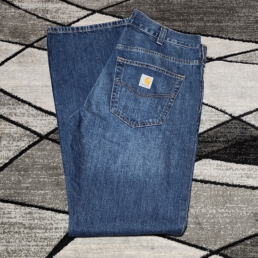 NWOT CARHARTT 2015 EMBROIDERED LOOSE-FIT STRAIGHT-LEG DENIM JEAN